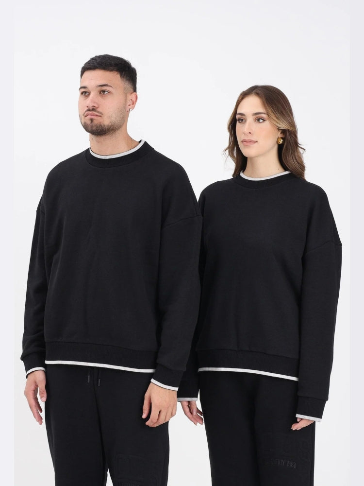 Gcds felpa nera donna unisex maxi logo sul retro retro