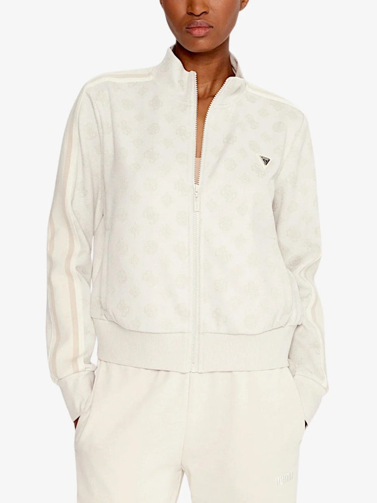 Guess felpa panna donna logo all over