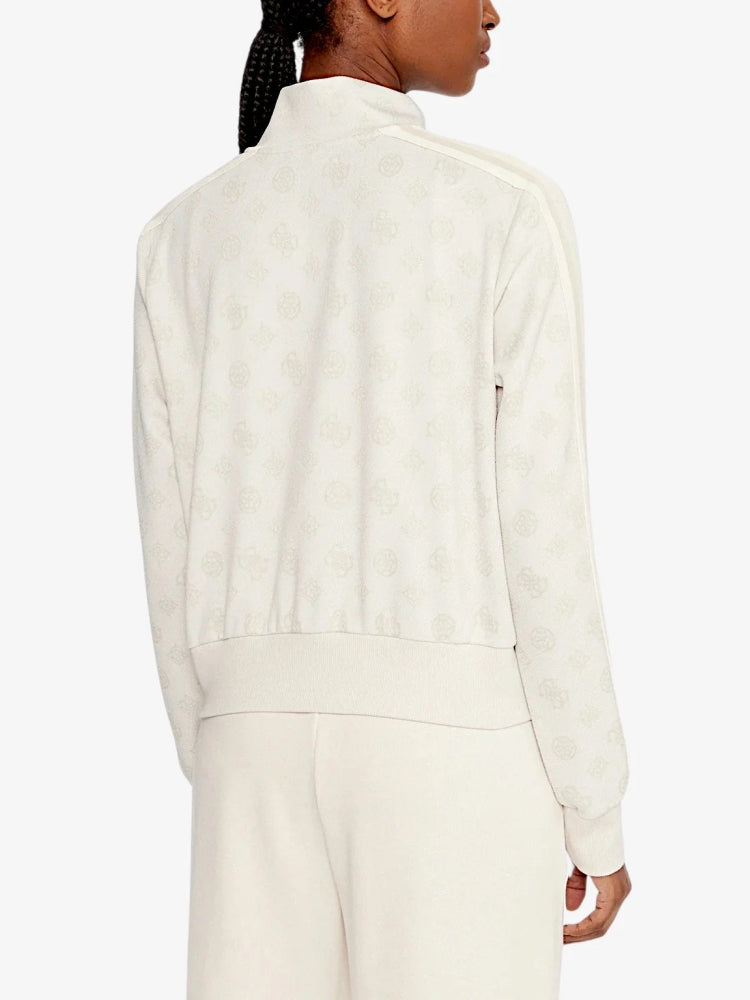 Guess felpa panna donna logo all over