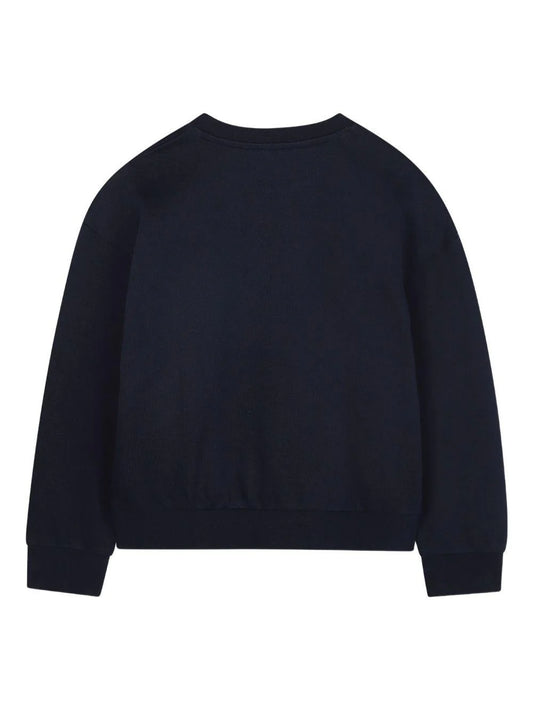 Felpa per bambina Michael Kors Kids blu con stampa logo