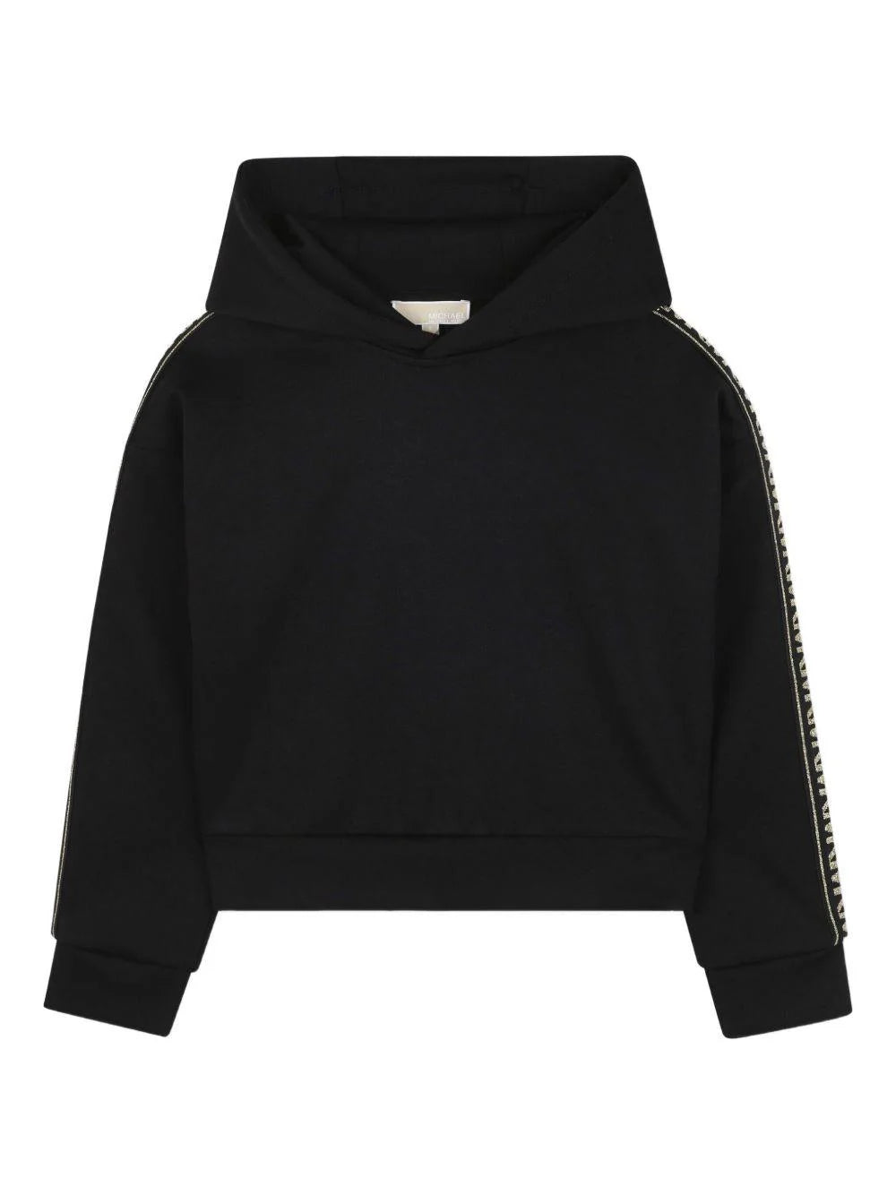Felpa per bambina Michael Kors Kids nero in jersey con cappuccio