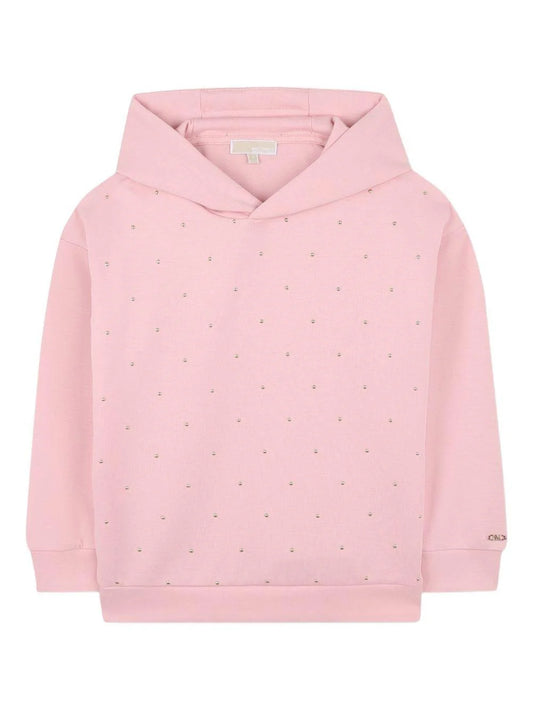 Felpa per bambina Michael Kors Kids rosa con strass