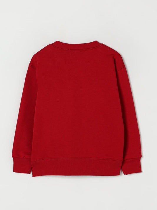 Dsquared2 felpa rossa bambino in cotone girocollo logo sul davanti