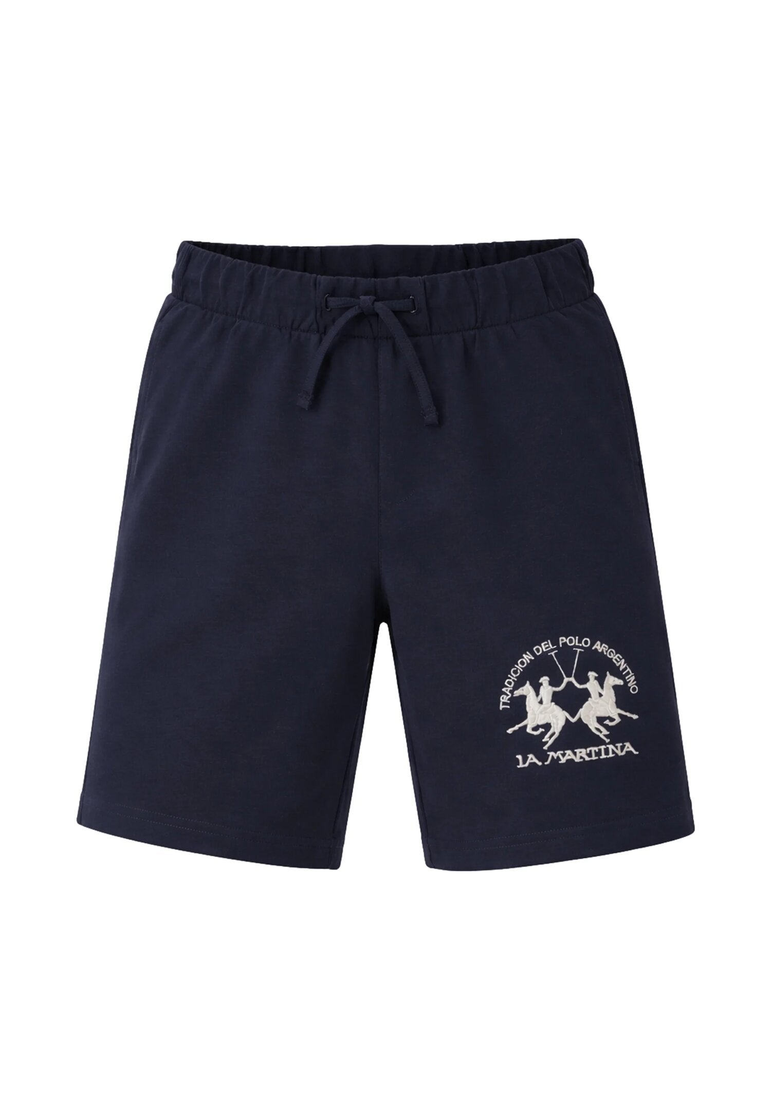 La Martina Completo Con Tshirt Bianca e Bermuda Blu Bambino MAB0035_