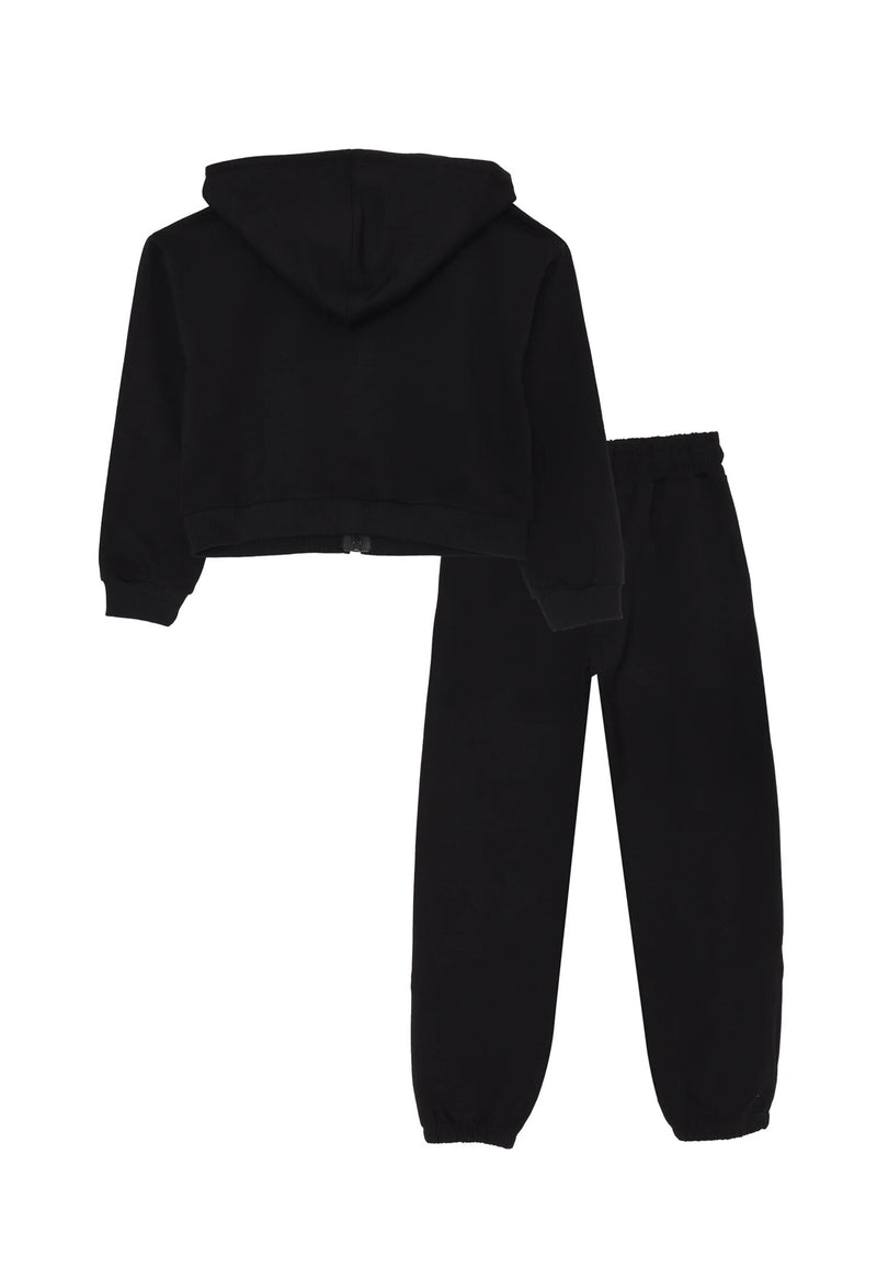 Size Dance Tracksuit Girls Black 2-16 Years Crop Hoodie - BLACK | CammarataMode