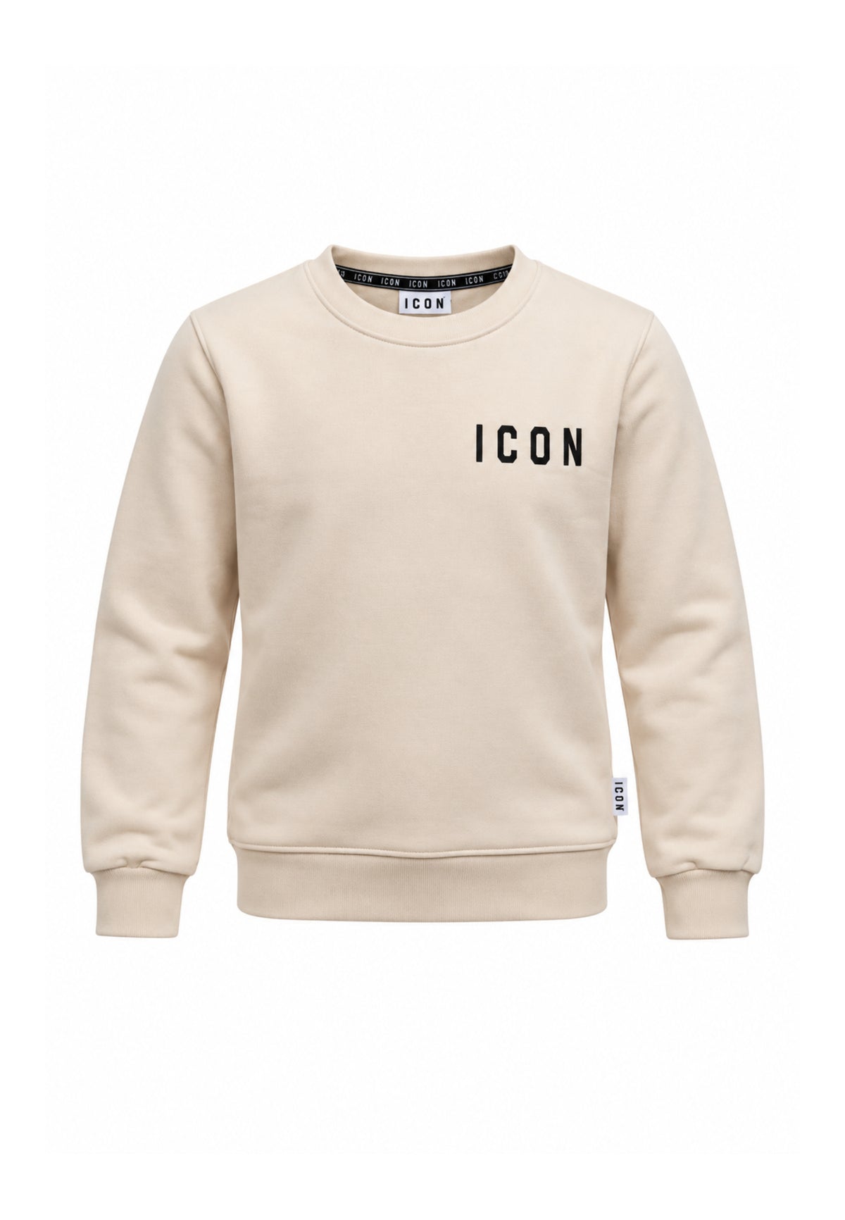 ICON FELPA panna girocollo con logo nero Bambini e ragazzi ibsw001531.panna_
