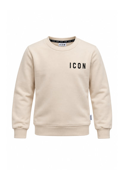 ICON FELPA panna girocollo con logo nero Bambini e ragazzi ibsw001531.panna_