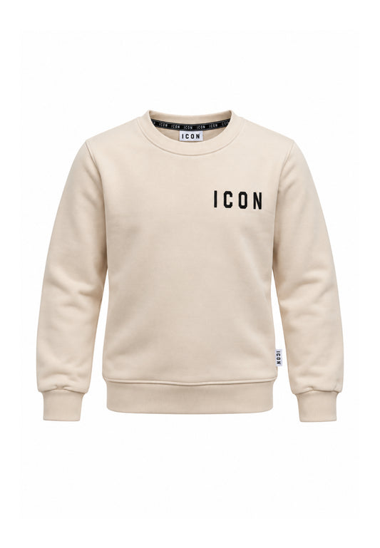 ICON FELPA panna girocollo con logo nero Bambini e ragazzi ibsw001531.panna_