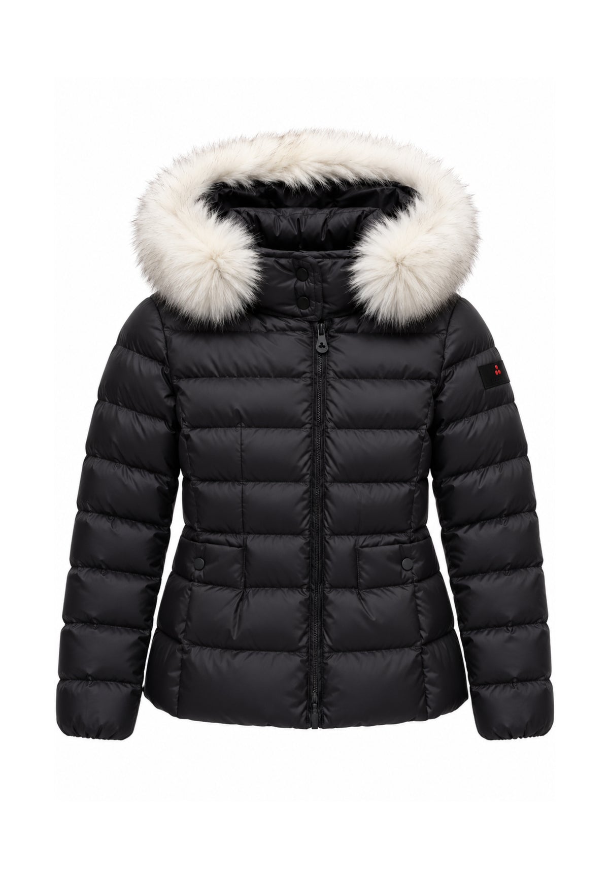 Peuterey GIUBBOTTO NERO TRAPUNTATO CON DETTAGLIO PELLICCIA Bambine e ragazze TURMALET MQN 05 FOX FUR KID.NE_