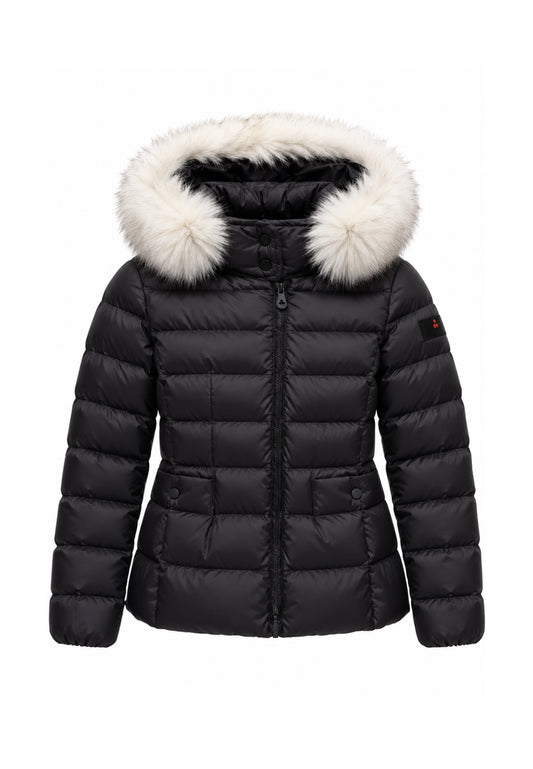 Peuterey GIUBBOTTO NERO TRAPUNTATO CON DETTAGLIO PELLICCIA Bambine e ragazze TURMALET MQN 05 FOX FUR KID.NE_