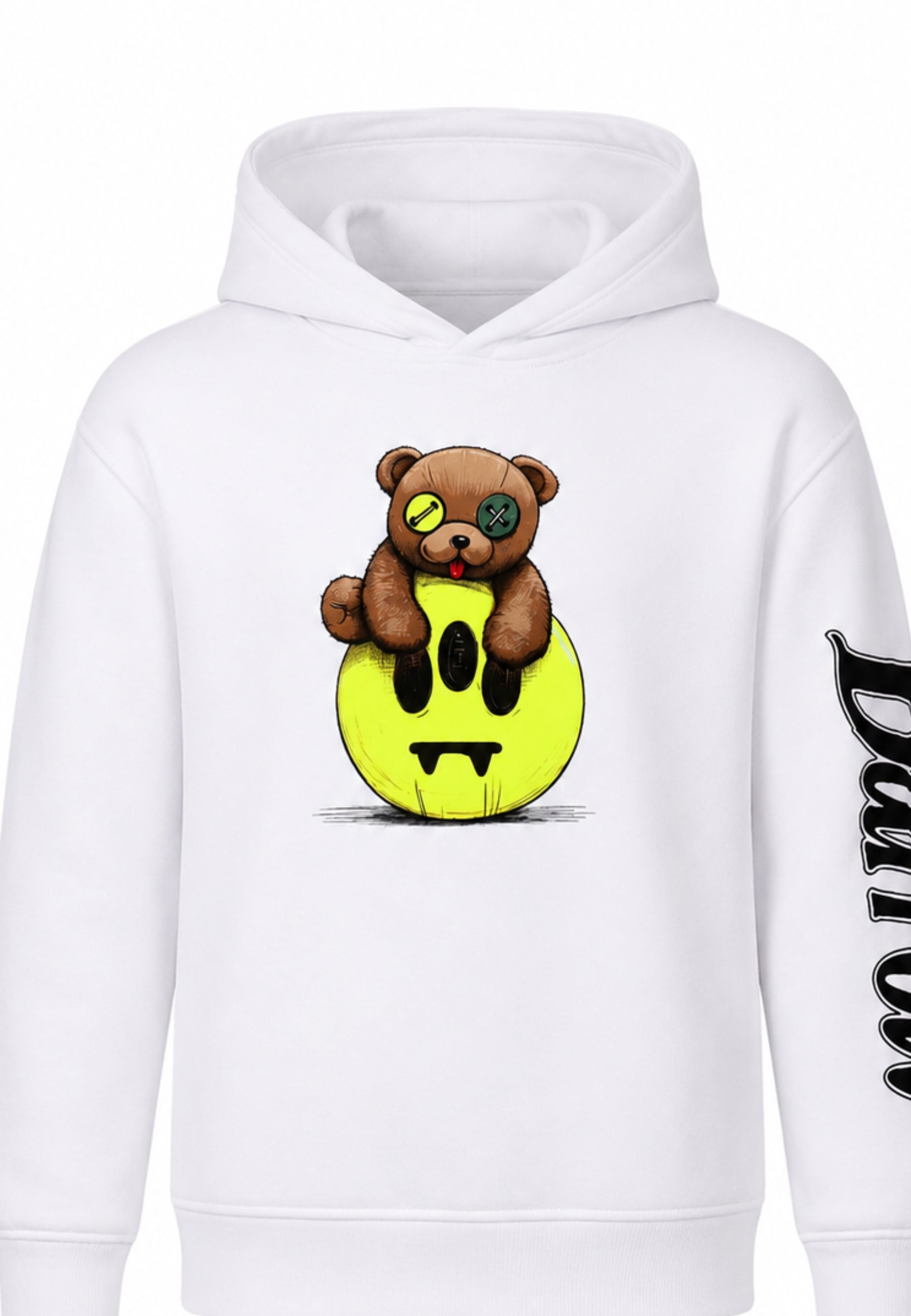 BARROW FELPA BIANCA CON CAPPUCCIO E ORSETTO CENTRALE E LOGO SULLA MANICA Bambini e ragazzi F6BKJUHS160.BIA_