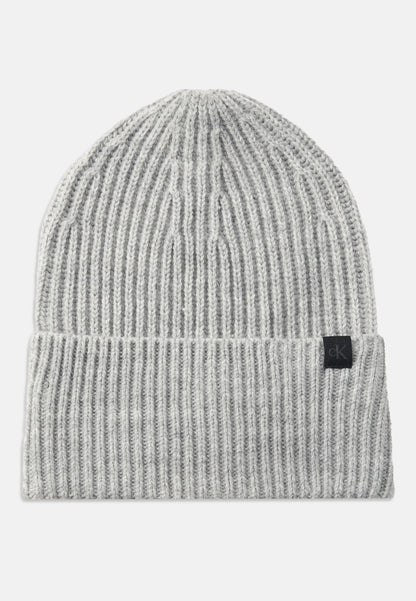 CALVIN KLEIN CAPPELLO GRIGIO IN LANA CON LOGO CK Bambini e ragazzi IU0IU00440PMT_