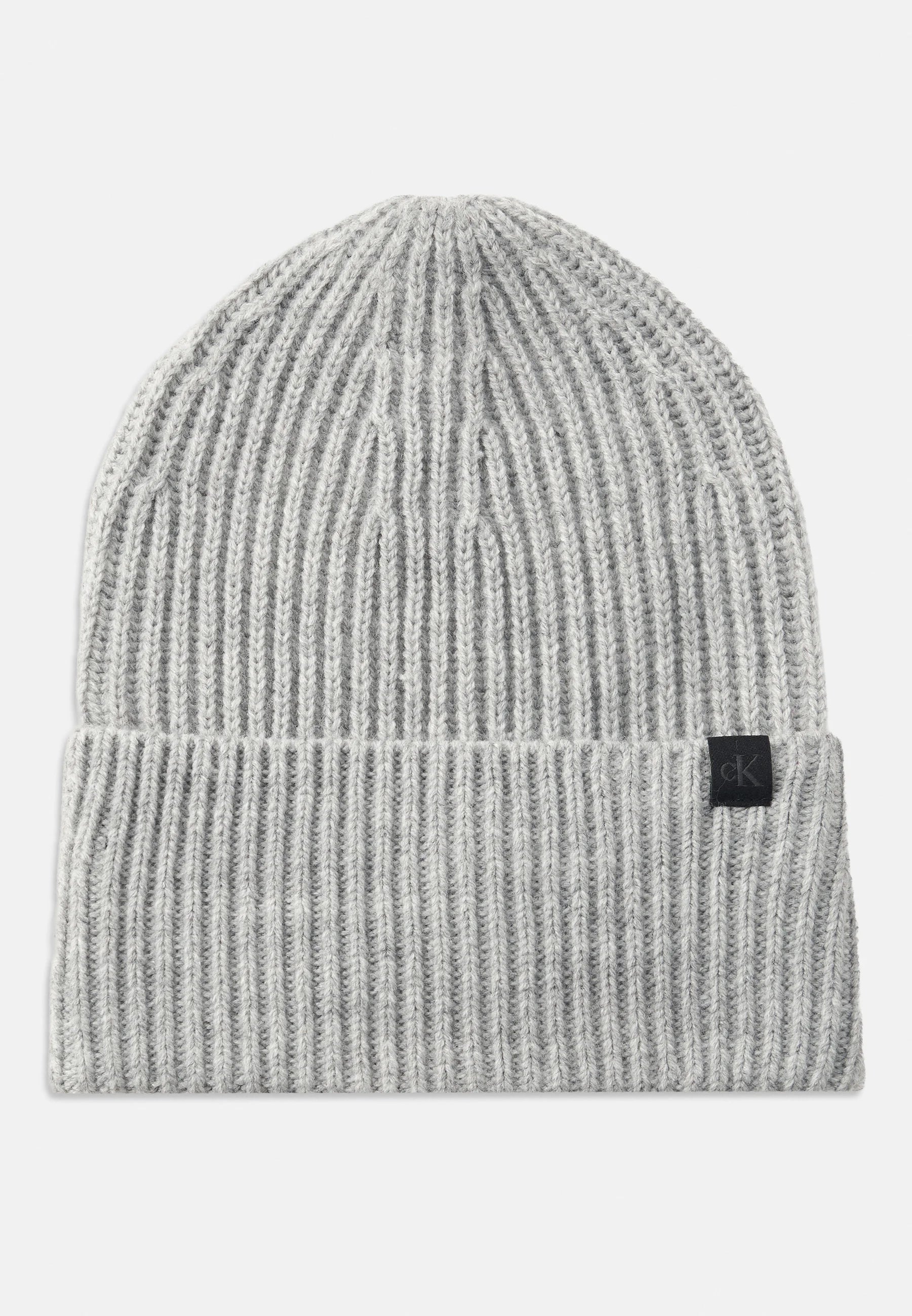 CALVIN KLEIN CAPPELLO GRIGIO IN LANA CON LOGO CK Bambini e ragazzi IU0IU00440PMT_