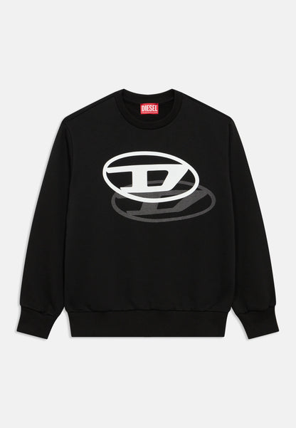 Diesel FELPA NEGA CON LOGO MAXI CENTRALE Bambini e ragazzi SVALEOVER.NE_