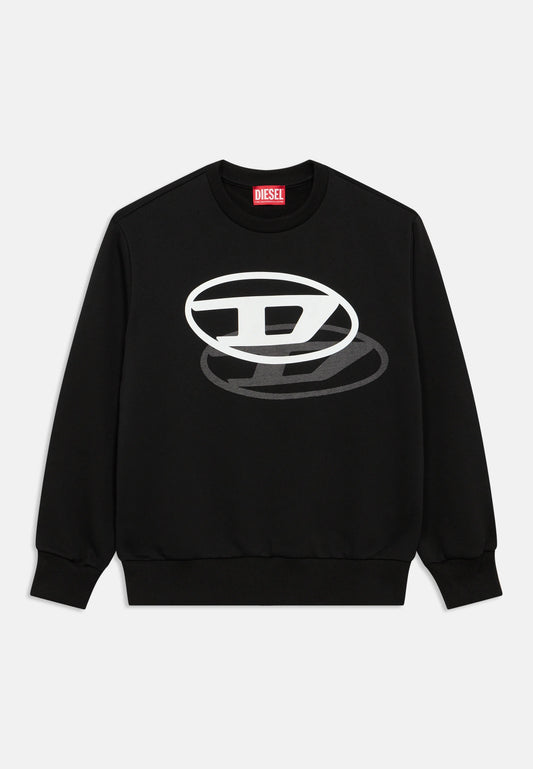 Diesel FELPA NEGA CON LOGO MAXI CENTRALE Bambini e ragazzi SVALEOVER.NE_