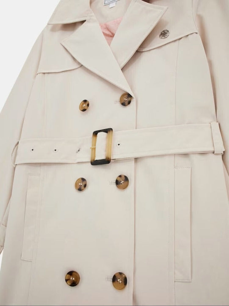 Guess giubbotto beige bambina trench in cotone mini logo sul petto