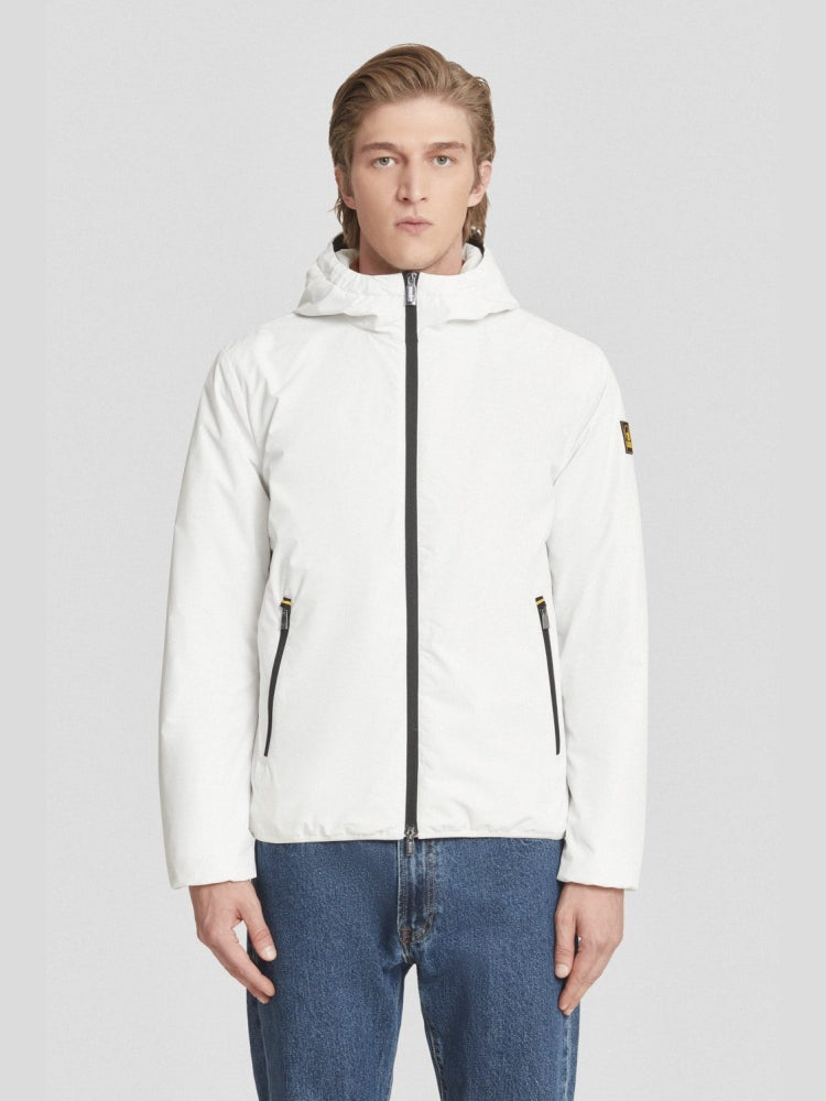 Ciesse Piumini giubbotto bianco uomo con cappuccio logo dettaglio logo