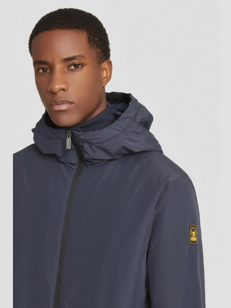Ciesse Piumini giubbotto blu navy uomo con cappuccio lungo
