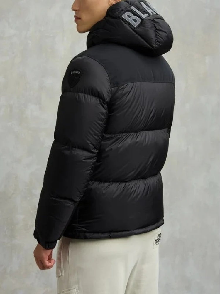 Blauer giubbotto nero uomo con cappuccio