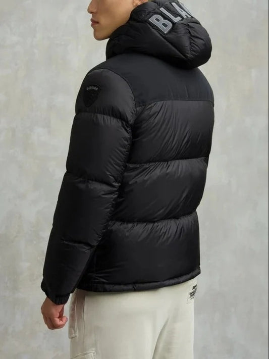 Blauer giubbotto nero uomo con cappuccio