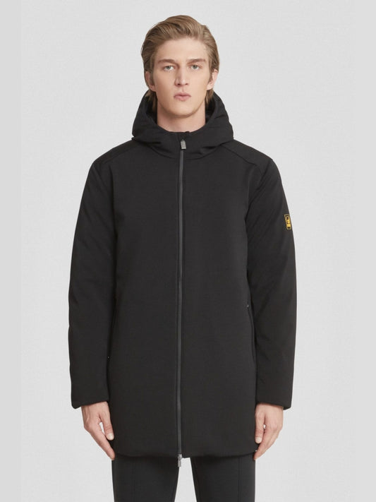 Ciesse Piumini giubbotto nero uomo lungo liscio con cappuccio