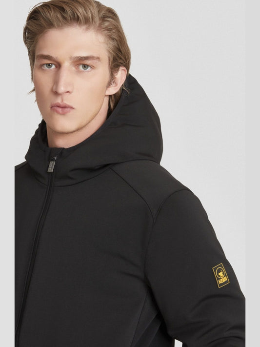 Ciesse Piumini giubbotto nero uomo lungo liscio con cappuccio