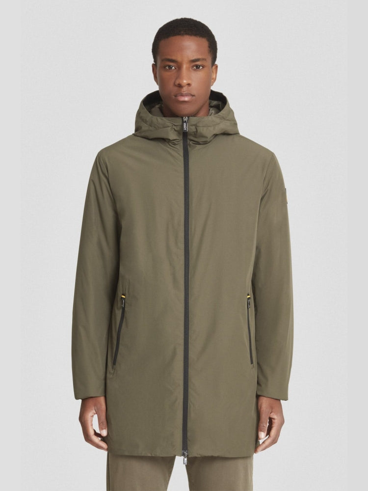 Ciesse Piumini giubbotto verde militare uomo lungo con cappuccio