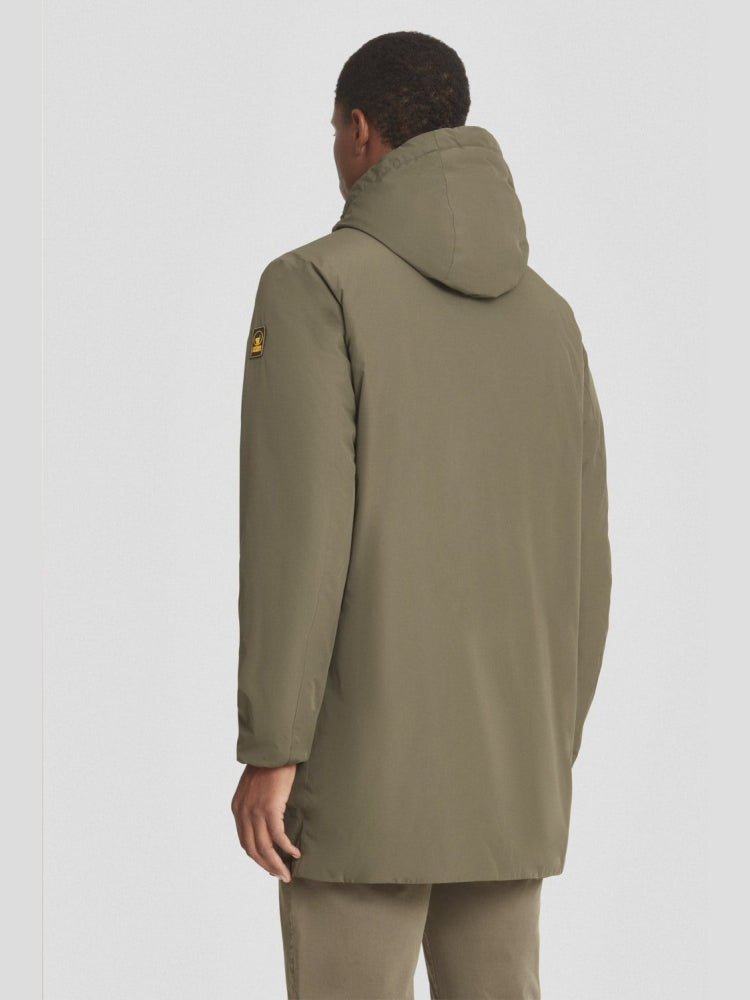 Ciesse Piumini giubbotto verde militare uomo lungo con cappuccio