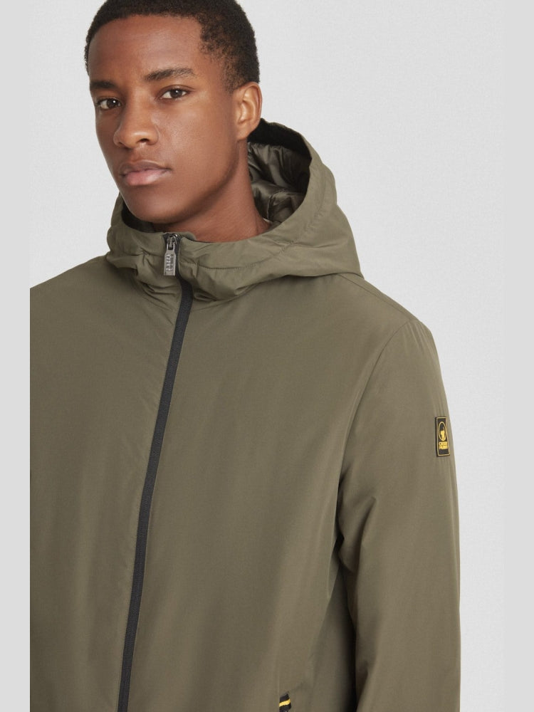 Ciesse Piumini giubbotto verde militare uomo lungo con cappuccio