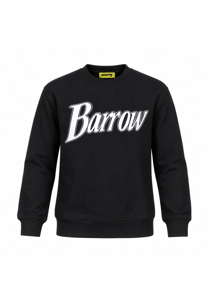 BARROW FELPA NERA GIROCOLLO CON LOGO DAVANTI E STAMPA ORSETTO DIETRO Bambini e ragazzi F6BKJUSW162.NE_