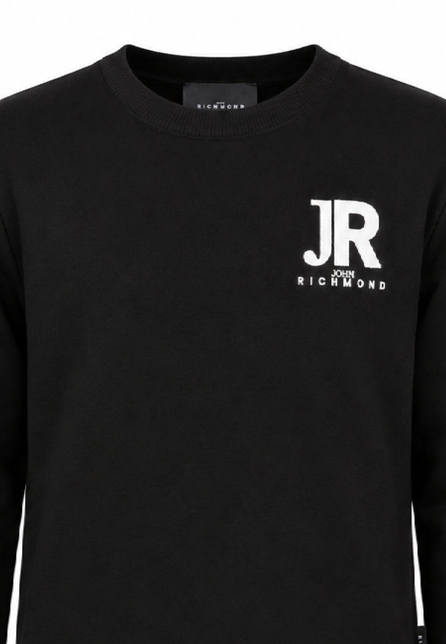 John Richmond maglia nera con logo JR sul petto Bambini e ragazzi rba26168ma.ne_