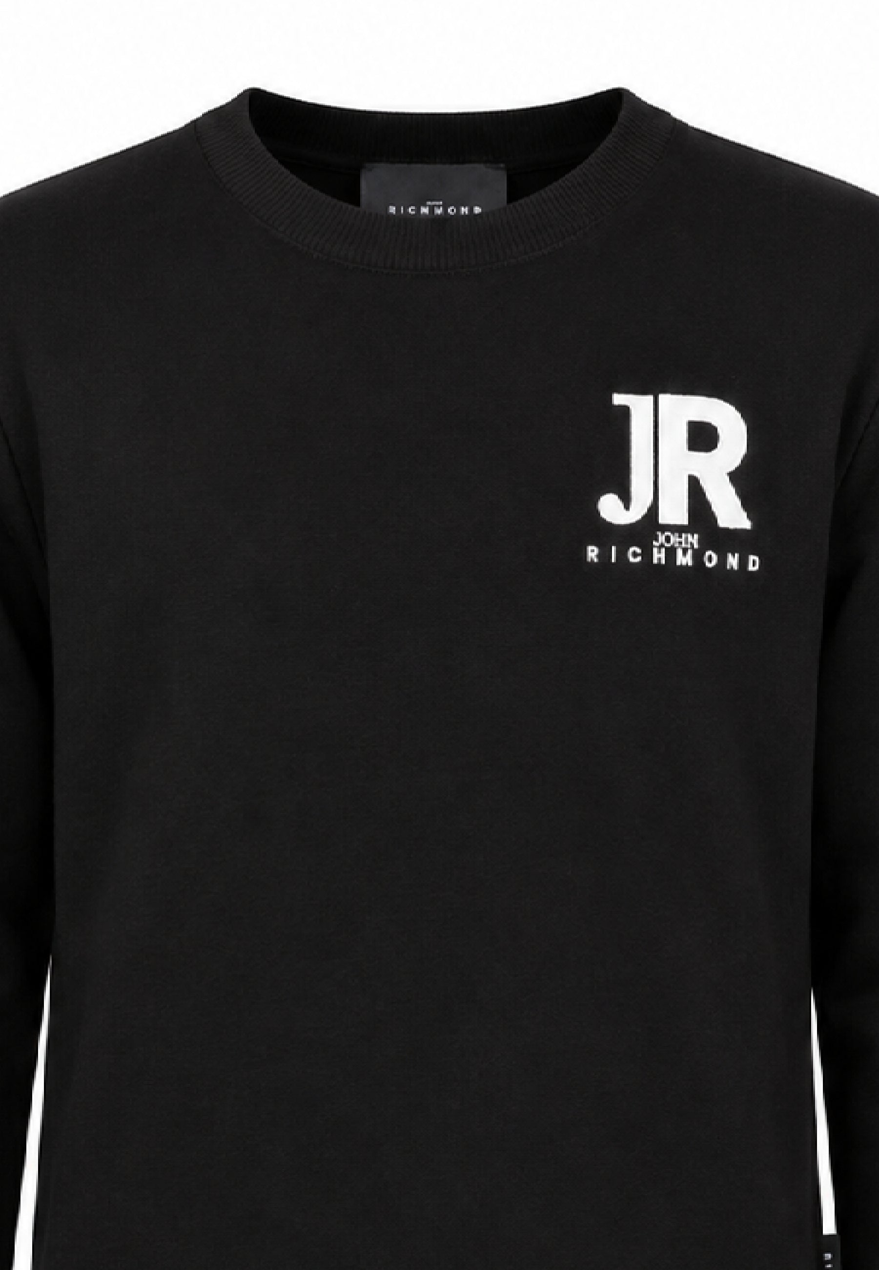 John Richmond maglia nera con logo JR sul petto Bambini e ragazzi rba26168ma.ne_