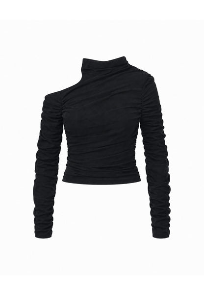 MARC ELLIS MAGLIA NERA CON ARRICCIO E SPALLA SCOPERTA Bambine e ragazze JMJTS03886.NE_