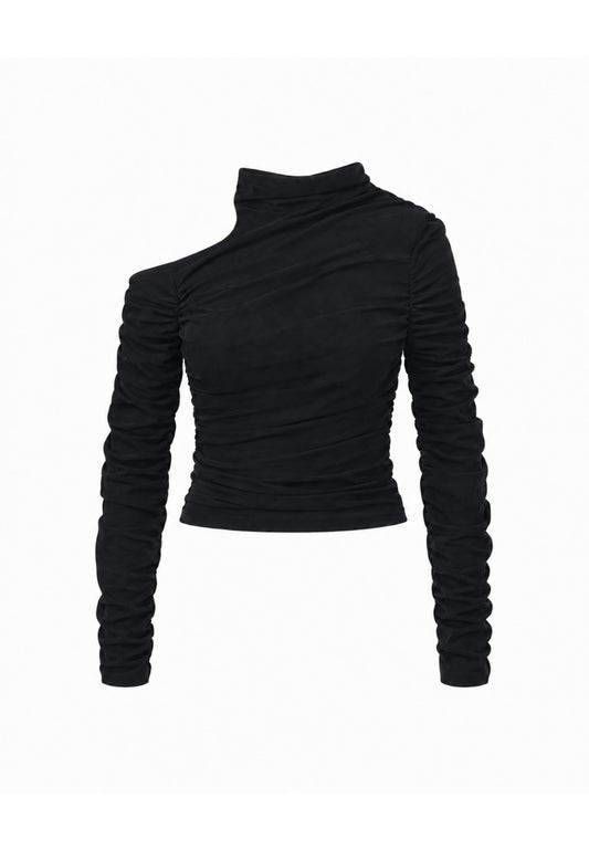 MARC ELLIS MAGLIA NERA CON ARRICCIO E SPALLA SCOPERTA Bambine e ragazze JMJTS03886.NE_