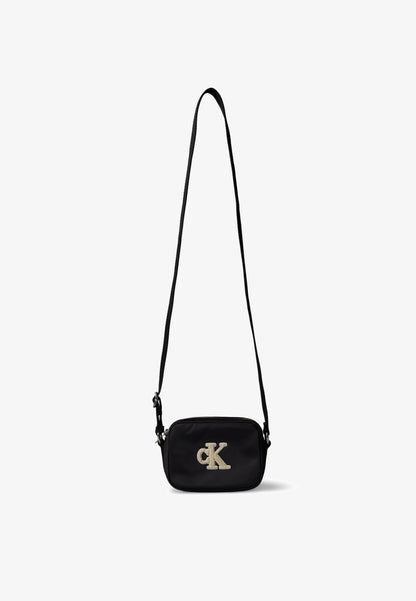 CALVIN KLEIN BORSA tracolla nera logo panna CK Bambine e ragazze IU0IU0075906V.NE_