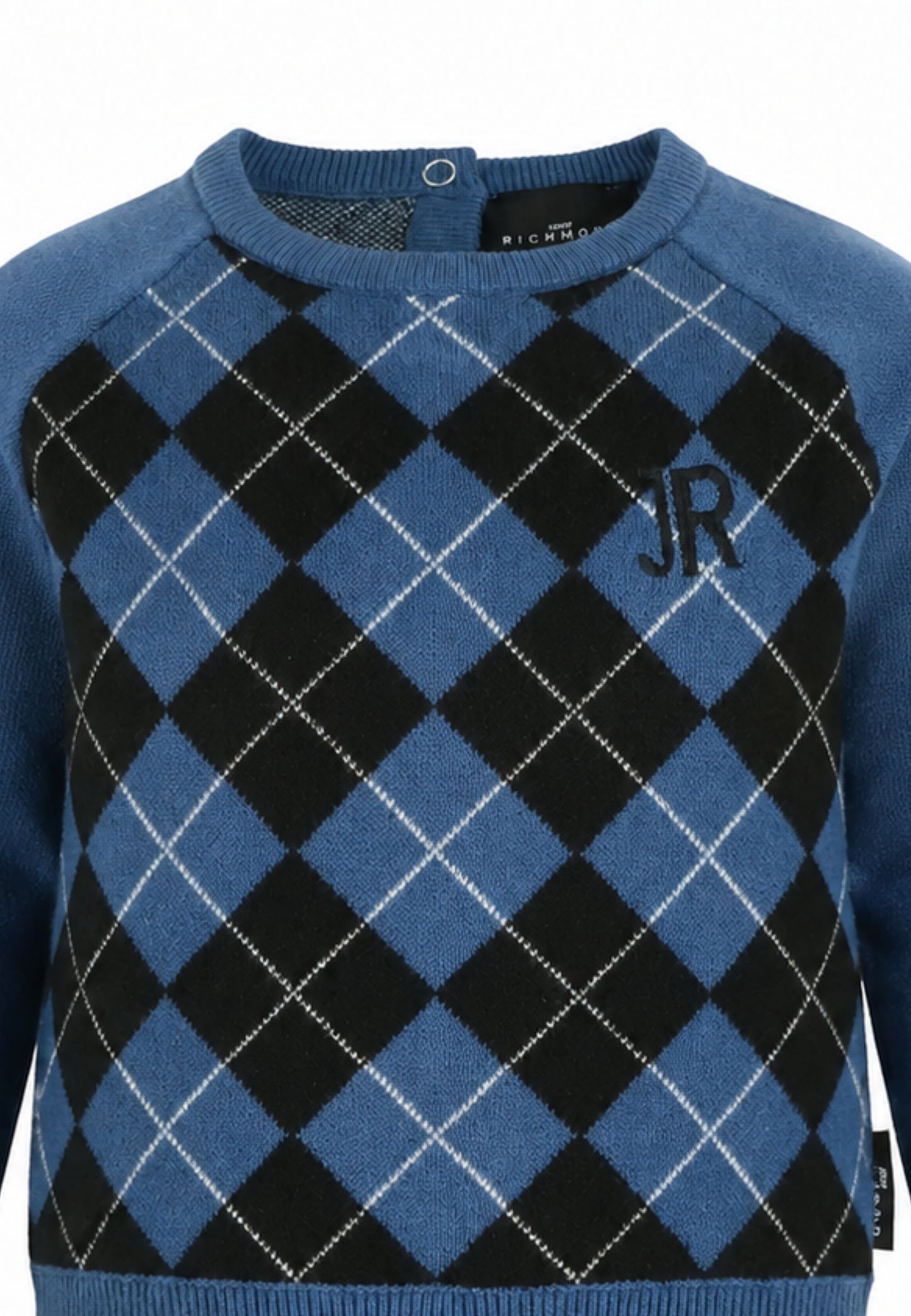 John Richmond MagliONE ROYAL A QUADRI CON LOGO JR RICAMATO Bambini e ragazzi ria26120ma.royal_