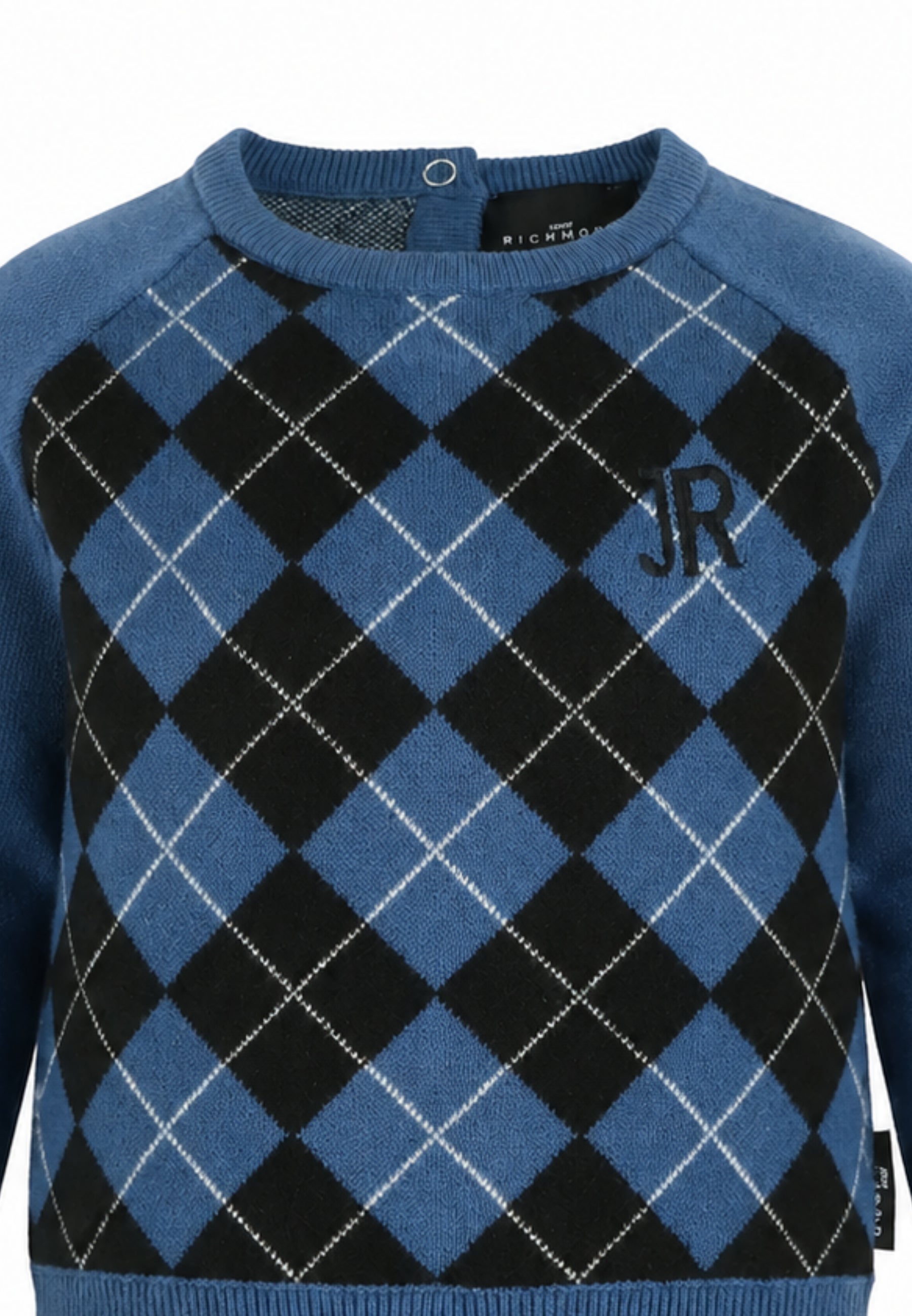John Richmond MagliONE ROYAL A QUADRI CON LOGO JR RICAMATO Bambini e ragazzi ria26120ma.royal_