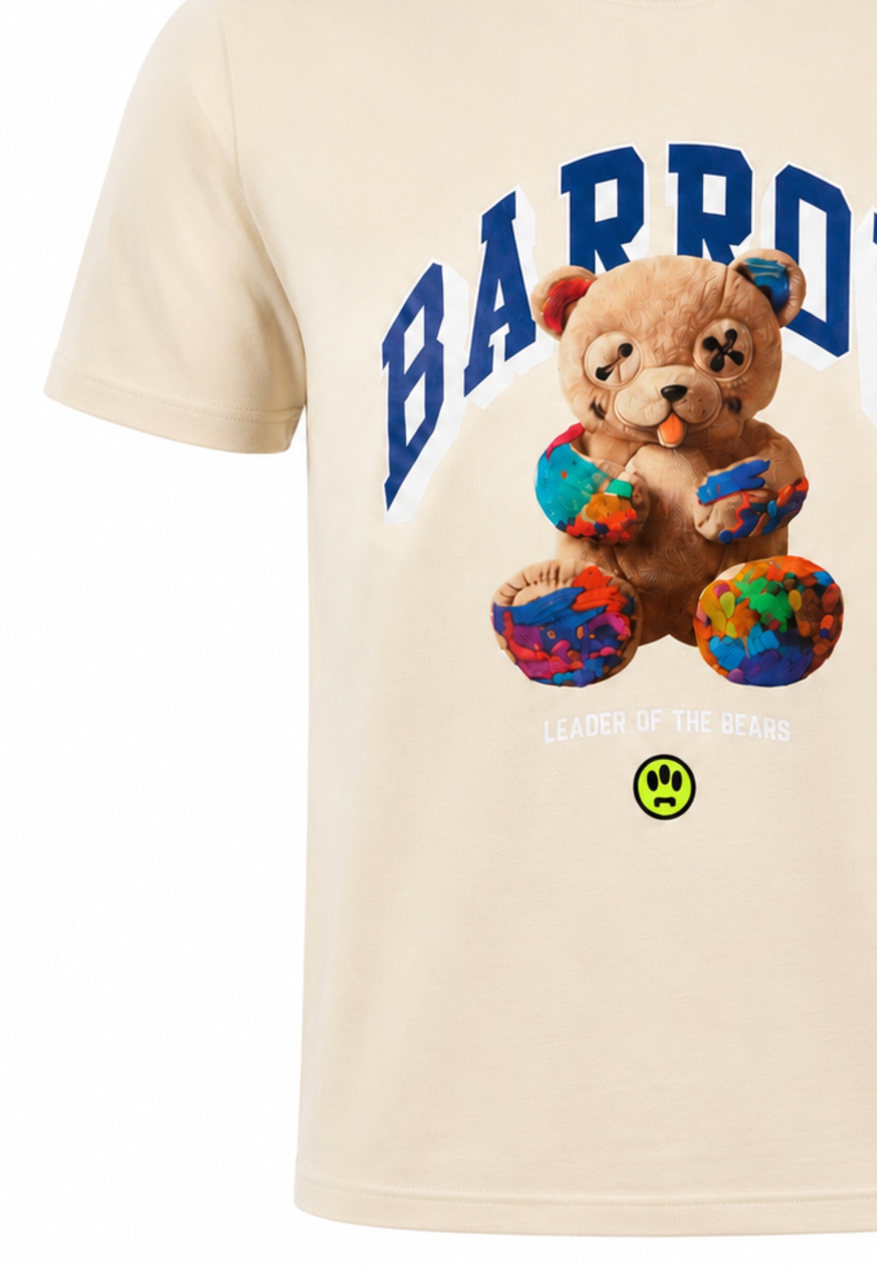 BARROW T SHIRT PANNA A MEZZE MANICHE CON STAMPA ORSO Bambini e ragazzi F6BKJUTH027.PANNA_