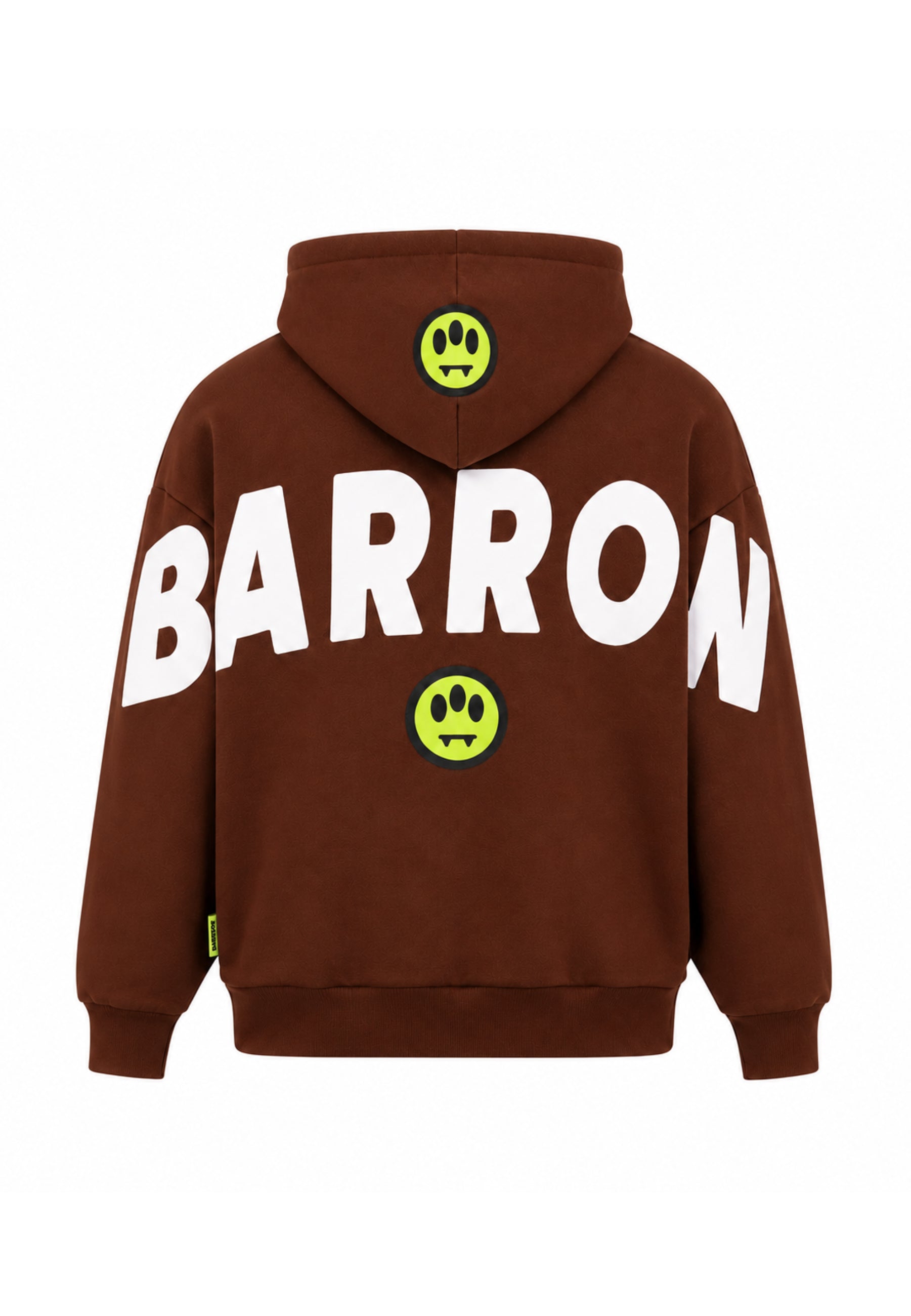 BARROW FELPA MARRONE CON CAPPUCCIO con mini scritta davanti e maxi scritta dietro Bambini e ragazzi F6BKJUHS015.MARRO_