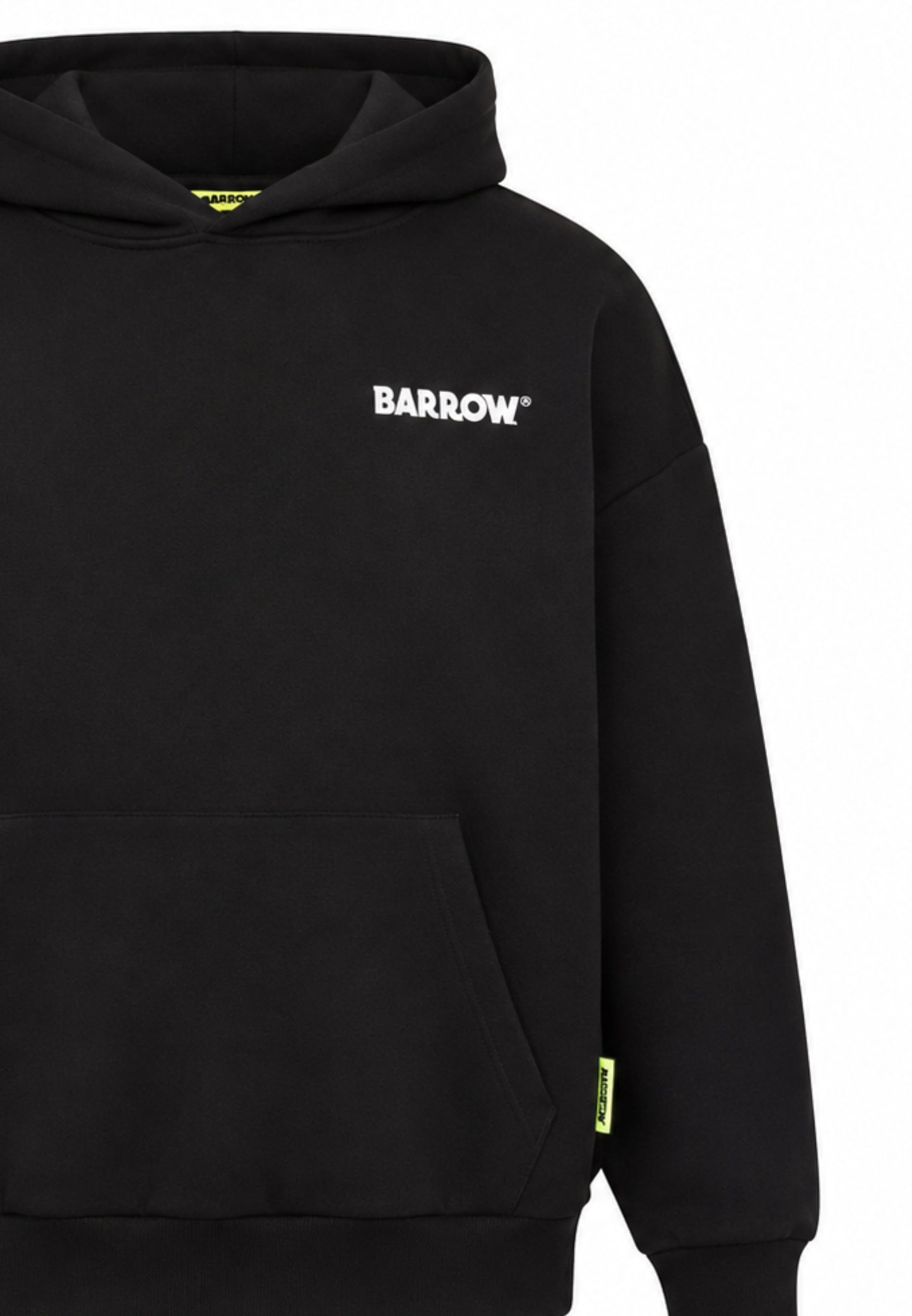BARROW FELPA NERO CON CAPPUCCIO con mini scritta davanti e maxi scritta dietro Bambini e ragazzi F6BKJUHS015.NE_