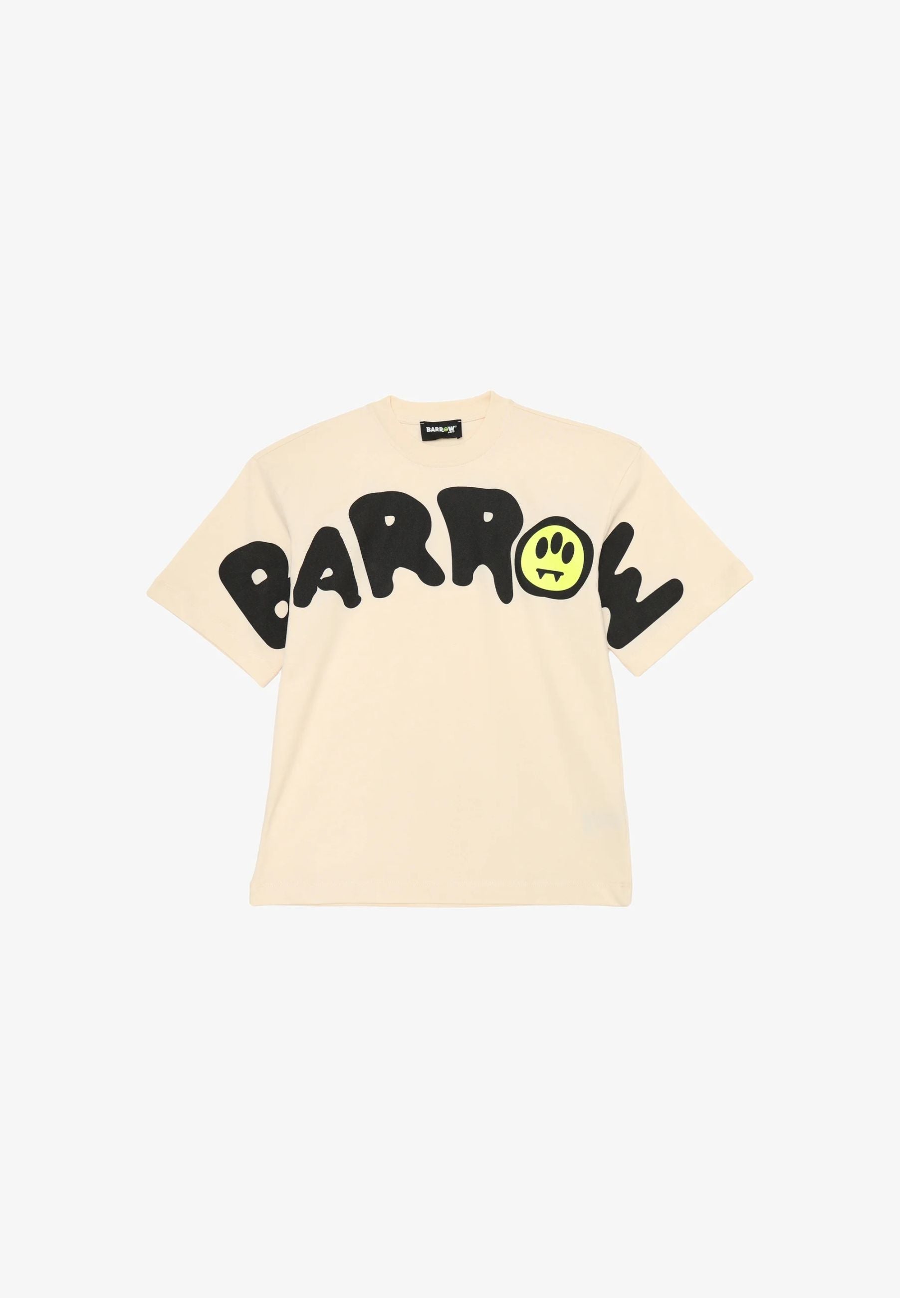 BARROW T SHIRT PANNA A MEZZE MANICHE CON LOGO GRANDE CENTRALE Bambini e ragazzi F5BKJUTH242.PANNA_