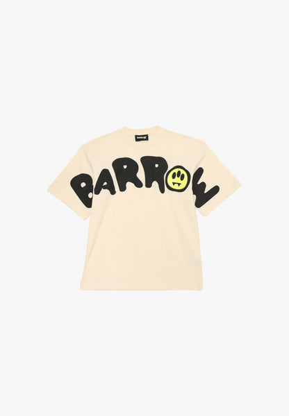 BARROW T SHIRT PANNA A MEZZE MANICHE CON LOGO GRANDE CENTRALE Bambini e ragazzi F5BKJUTH242.PANNA_