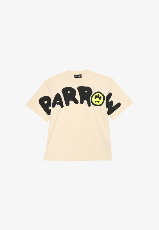 BARROW T SHIRT PANNA A MEZZE MANICHE CON LOGO GRANDE CENTRALE Bambini e ragazzi F5BKJUTH242.PANNA_