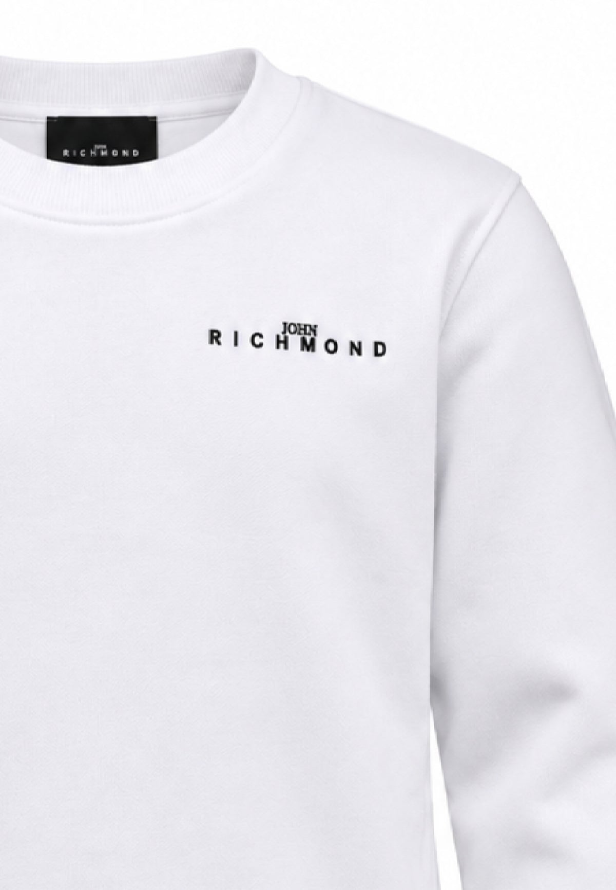 John Richmond FELPA BIANCA A GIROCOLLO CON MINI LOGO SUL CUORE Bambini e ragazzi rba26176fe.bia_