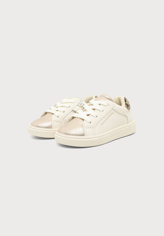 TOMMY HILFIGER SCARPA BIANCA CON LACCI E DETTAGLIO MACULATO Bambine e ragazze D-T1A9-35064-0826Y628.BIA_