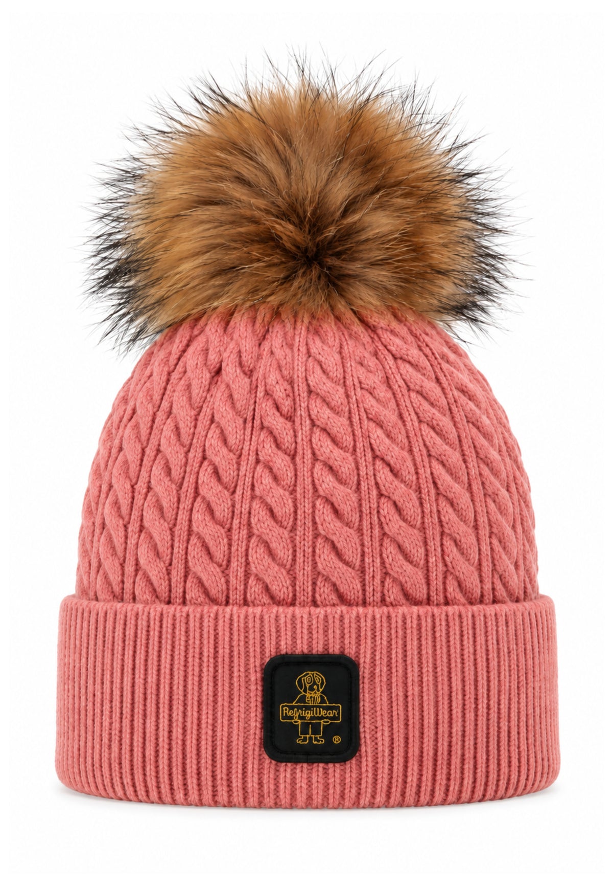 REFRIGIWEAR CAPPELLO A TRECCIA CON LOGO PATCH E POMPOM Bambine e ragazze RG2615FW26_