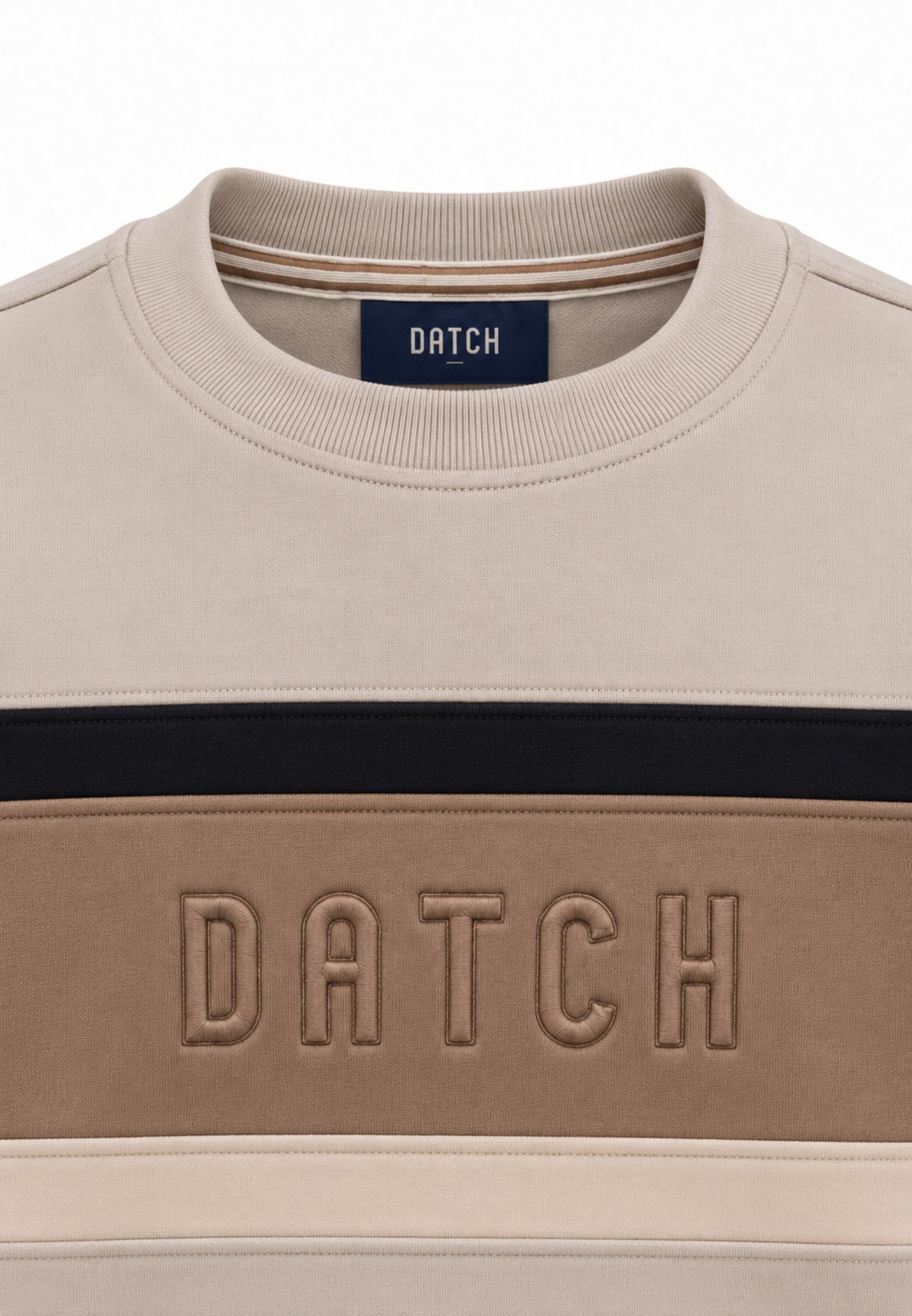 DATCH FELPA BEIGE A GIROCOLLO CON STRISCIA CENTRALE Bambini e ragazzi DTH2157.BEIGE_