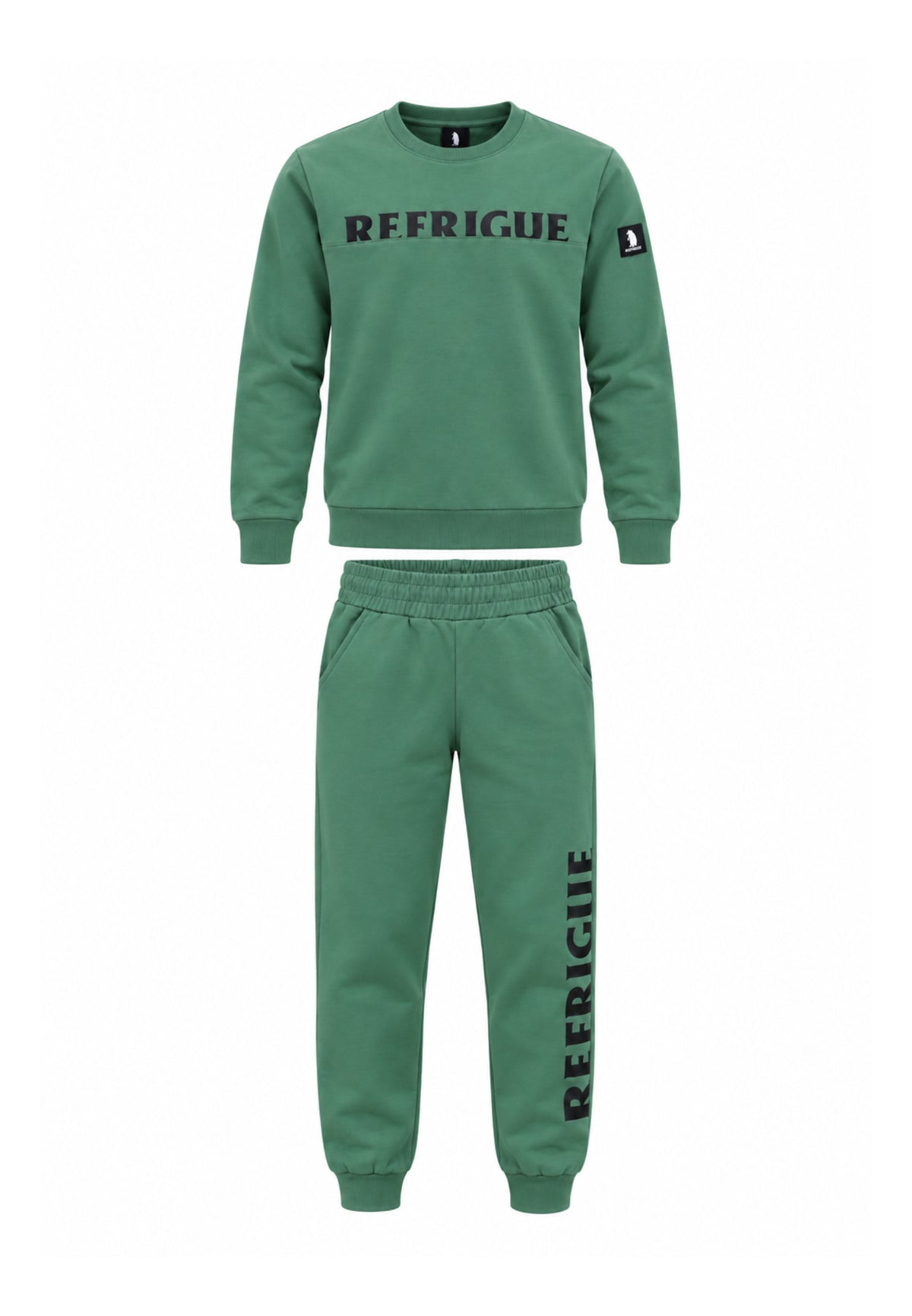 Refrigue TUTA VERDE GIROCOLLO CON MAXI LOGO Bambini e ragazzi 2831T00075.VER_