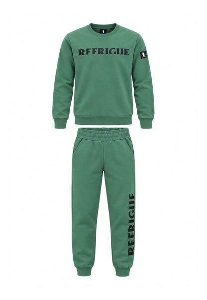 Refrigue TUTA VERDE GIROCOLLO CON MAXI LOGO Bambini e ragazzi 2831T00075.VER_