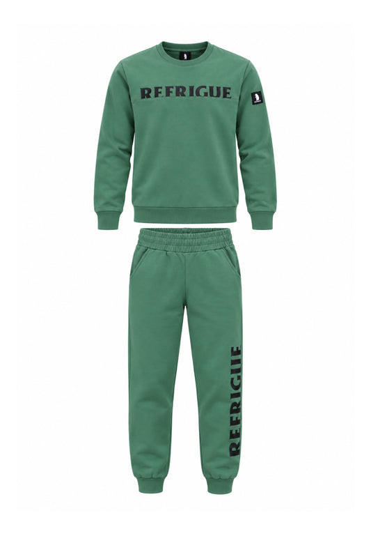 Refrigue TUTA VERDE GIROCOLLO CON MAXI LOGO Bambini e ragazzi 2831T00075.VER_